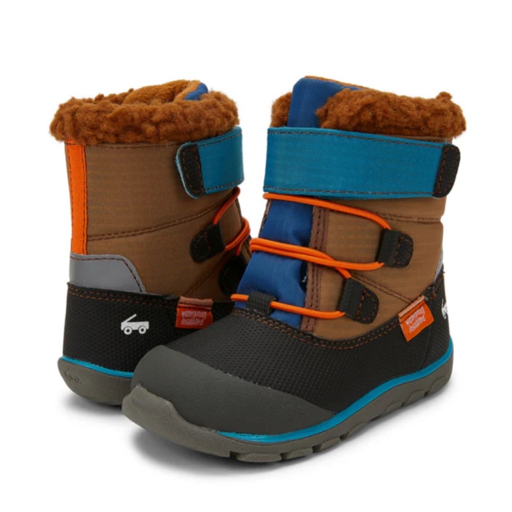 See Kai Run Brown & Blue Gilman Snow Boot Boys sz 10
